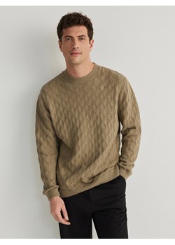 Reserved - Strukturalny sweter - oliwkowy ze sklepu Reserved w kategorii Swetry męskie - zdjęcie 171350869