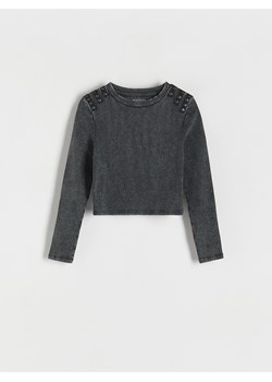 Reserved - Koszulka z efektem sprania - czarny ze sklepu Reserved w kategorii Bluzki dziewczęce - zdjęcie 171350998