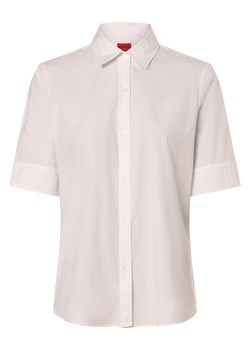 HUGO Bluzka damska - Letnia koszula Kobiety Bawełna biały jednolity ze sklepu vangraaf w kategorii Koszule damskie - zdjęcie 171351037