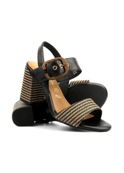 Sandały damskie na klocku - Tamaris 1-28015-42, czarne ze sklepu ulubioneobuwie w kategorii Sandały damskie - zdjęcie 171352246