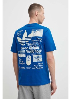 adidas Originals t-shirt bawełniany męski kolor niebieski z nadrukiem IS0182 ze sklepu ANSWEAR.com w kategorii T-shirty męskie - zdjęcie 171352968