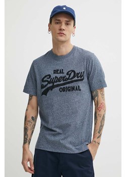 Superdry t-shirt bawełniany męski kolor granatowy z aplikacją ze sklepu ANSWEAR.com w kategorii T-shirty męskie - zdjęcie 171352978