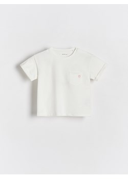Reserved - T-shirt z kieszonką - złamana biel ze sklepu Reserved w kategorii Kaftaniki i bluzki - zdjęcie 171353106