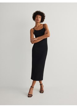 Reserved - Dzianinowa sukienka midi - czarny ze sklepu Reserved w kategorii Sukienki - zdjęcie 171353305