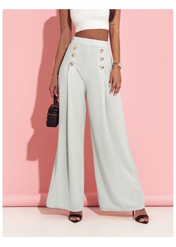 Eleganckie spodnie z ozdobnymi guzikami IRINA - białe ze sklepu magmac.pl w kategorii Spodnie damskie - zdjęcie 171355386