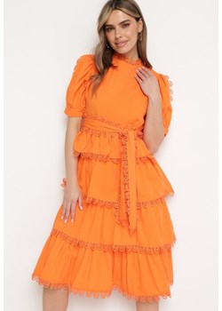 Pomarańczowa Sukienka Thellis ze sklepu Born2be Odzież w kategorii Sukienki - zdjęcie 171358167