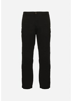 Czarne Bawełniane Spodnie Regular z Kieszeniami Anrodea ze sklepu Born2be Odzież w kategorii Spodnie męskie - zdjęcie 171358257