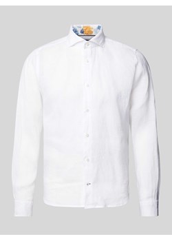 Koszula biznesowa z lnu o kroju slim fit z kołnierzykiem typu cutaway model ‘Pai’ ze sklepu Peek&Cloppenburg  w kategorii Koszule męskie - zdjęcie 171359387