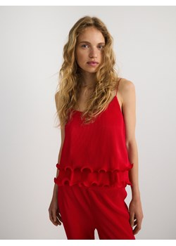 Reserved - Krótka plisowana bluzka - czerwony ze sklepu Reserved w kategorii Bluzki damskie - zdjęcie 171360915