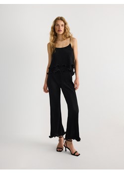 Reserved - Spodnie z falbanką - czarny ze sklepu Reserved w kategorii Spodnie damskie - zdjęcie 171360947