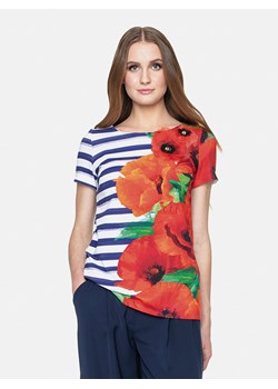 Koszulka w paski z 3D kwiatami Potis & Verso Miranda ze sklepu Eye For Fashion w kategorii Bluzki damskie - zdjęcie 171362768
