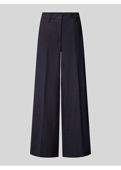 Spodnie lniane z szeroką nogawką w kant model ‘ALVA’ ze sklepu Peek&Cloppenburg  w kategorii Spodnie damskie - zdjęcie 171364269