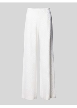 Spodnie materiałowe z szeroką nogawką i koronką szydełkową model ‘ELAINE’ ze sklepu Peek&Cloppenburg  w kategorii Spodnie damskie - zdjęcie 171364529