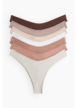 H & M - Figi brazilian z mikrofibry 7-pak - Beżowy ze sklepu H&M w kategorii Majtki damskie - zdjęcie 171364907