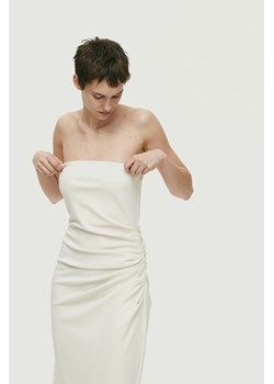 H & M - Drapowana sukienka bandeau - Beżowy ze sklepu H&M w kategorii Sukienki - zdjęcie 171364966