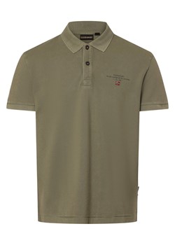 Napapijri Męska koszulka polo - Elbas Mężczyźni Bawełna khaki jednolity ze sklepu vangraaf w kategorii T-shirty męskie - zdjęcie 171368129