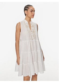 LOLA CASADEMUNT Sukienka letnia LS2416032 Biały Relaxed Fit ze sklepu MODIVO w kategorii Sukienki - zdjęcie 171370195