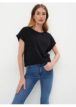 Mohito - Bawełniana koszulka - czarny ze sklepu Mohito w kategorii Bluzki damskie - zdjęcie 171370439