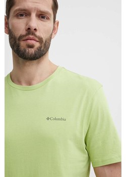 Columbia t-shirt bawełniany North Cascades kolor zielony z nadrukiem 1834041 ze sklepu ANSWEAR.com w kategorii T-shirty męskie - zdjęcie 171371959