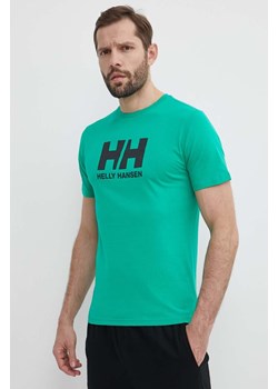Helly Hansen t-shirt bawełniany męski kolor zielony z aplikacją ze sklepu ANSWEAR.com w kategorii T-shirty męskie - zdjęcie 171371978