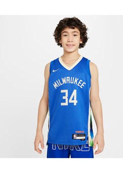 Koszulka dla dużych dzieci Nike Dri-FIT NBA Swingman Giannis Antetokounmpo Milwaukee Bucks City Edition - Niebieski ze sklepu Nike poland w kategorii T-shirty chłopięce - zdjęcie 171374876