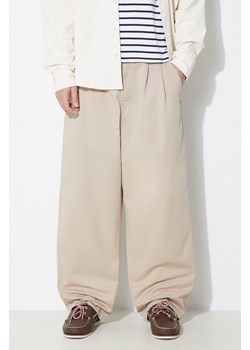 Carhartt WIP spodnie bawełniane Marv Pant kolor beżowy proste I033129.G106 ze sklepu PRM w kategorii Spodnie męskie - zdjęcie 171375049