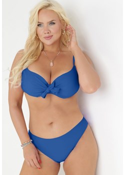 Niebieskie Dwuczęściowe Bikini z Ozdobnym Wiązaniem i Figami Alha ze sklepu Born2be Odzież w kategorii Stroje kąpielowe - zdjęcie 171380065