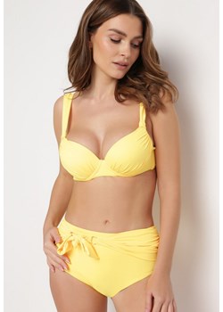 Żółte Bikini z Ozdobnym Paskiem na Figach i Usztywnianym Biustonoszem Vamira ze sklepu Born2be Odzież w kategorii Stroje kąpielowe - zdjęcie 171380306