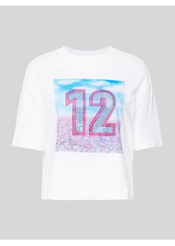 T-shirt z obszyciem z kamieni stras ze sklepu Peek&Cloppenburg  w kategorii Bluzki damskie - zdjęcie 171381225