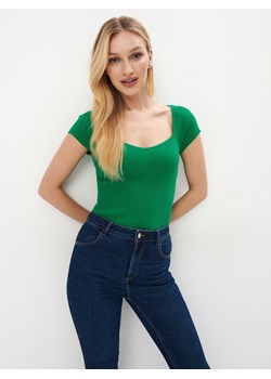 Mohito - Prążkowana bluzka - zielony ze sklepu Mohito w kategorii Bluzki damskie - zdjęcie 171392709