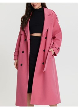 Sinsay - Płaszcz z paskiem - różowy ze sklepu Sinsay w kategorii Płaszcze damskie - zdjęcie 171393358
