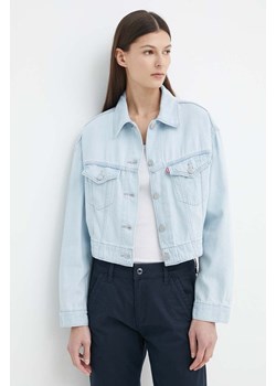 Levi&apos;s kurtka jeansowa damska kolor niebieski przejściowa oversize ze sklepu ANSWEAR.com w kategorii Kurtki damskie - zdjęcie 171394678