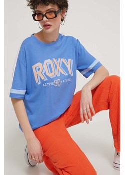 Roxy t-shirt bawełniany Essential Energy damski kolor niebieski ERJKT04120 ze sklepu ANSWEAR.com w kategorii Bluzki damskie - zdjęcie 171395319