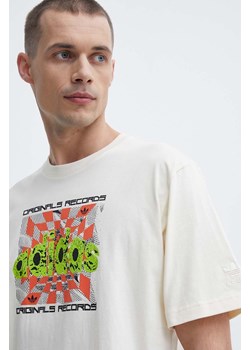 adidas Originals t-shirt bawełniany męski kolor beżowy z nadrukiem IS2905 ze sklepu ANSWEAR.com w kategorii T-shirty męskie - zdjęcie 171395388