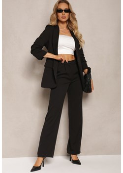 Czarne Spodnie Garniturowe z Lekko Rozszerzanymi Nogawkami Lienta ze sklepu Renee odzież w kategorii Spodnie damskie - zdjęcie 171396337