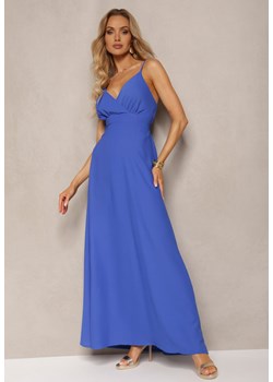 Niebieska Kopertowa Sukienka o Rozkloszowanym Fasonie na Ramiączkach Piavana ze sklepu Renee odzież w kategorii Sukienki - zdjęcie 171396387