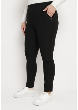 Czarne Dopasowane Spodnie z Gumką w Pasie i Wsuwanymi Kieszeniami Netella ze sklepu Born2be Odzież w kategorii Spodnie damskie - zdjęcie 171396886