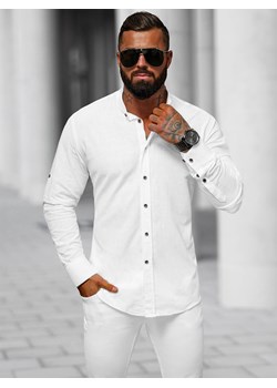 Koszula męska biała OZONEE O/532456 ze sklepu ozonee.pl w kategorii Koszule męskie - zdjęcie 171398158
