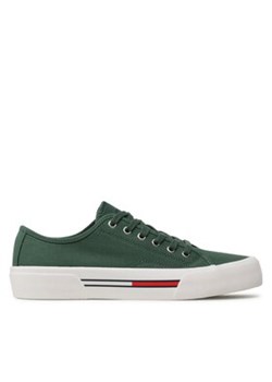 Tommy Jeans Tenisówki Canvas Sneaker EM0EM01299 Zielony ze sklepu MODIVO w kategorii Trampki męskie - zdjęcie 171400405