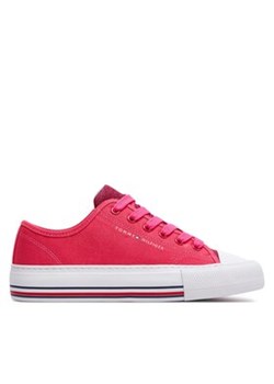 Tommy Hilfiger Trampki Low Cut Lace-Up Sneaker T3A9-33185-1687 S Różowy ze sklepu MODIVO w kategorii Trampki dziecięce - zdjęcie 171400627