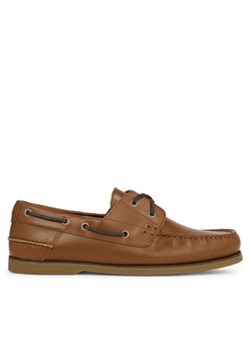 Tommy Hilfiger Półbuty Th Boat Shoe Core Leather FM0FM04506 Brązowy ze sklepu MODIVO w kategorii Mokasyny męskie - zdjęcie 171400898