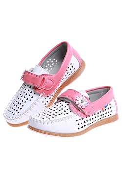 Białe ażurowe buty dziewczęce na rzepy /G13-2 16017 T078/ ze sklepu Pantofelek24.pl w kategorii Balerinki dziecięce - zdjęcie 171402015