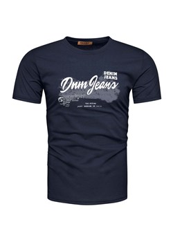 Koszulka męska t-shirt z nadrukiem granatowy Recea ze sklepu Recea.pl w kategorii T-shirty męskie - zdjęcie 171404349