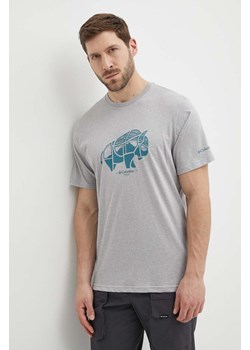 Columbia t-shirt bawełniany Rockaway River kolor szary z nadrukiem 2036401 ze sklepu ANSWEAR.com w kategorii T-shirty męskie - zdjęcie 171404818