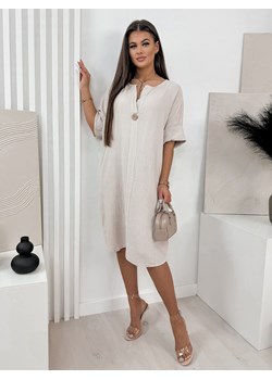 sukienka landis beżowa one size ze sklepu UBRA w kategorii Sukienki - zdjęcie 171405058