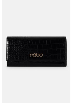 Duży portfel Nobo z klapką croco czarny ze sklepu NOBOBAGS.COM w kategorii Portfele damskie - zdjęcie 171405308