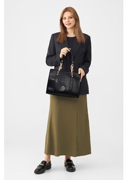 Elegancka czarna shopperka NOBO croco ze sklepu NOBOBAGS.COM w kategorii Torby Shopper bag - zdjęcie 171405787