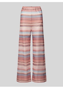 Spodnie materiałowe z szerokimi nogawkami i nadrukiem na całej powierzchni ze sklepu Peek&Cloppenburg  w kategorii Spodnie damskie - zdjęcie 171406135
