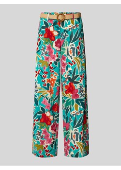 Spodnie materiałowe z szerokimi nogawkami i kwiatowym nadrukiem ze sklepu Peek&Cloppenburg  w kategorii Spodnie damskie - zdjęcie 171406426