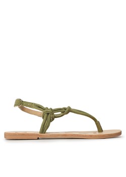 Sandały Manebi Suede Leather Sandals V 2.0 Y0 Kaki Green Knot Thongs ze sklepu eobuwie.pl w kategorii Sandały damskie - zdjęcie 171408379